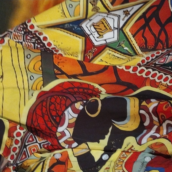 AMAZING VINTAGE JAMMY JOB BLOUSE... SILKY /POLY FEEL SZ 2 XL - Picture 5 of 9